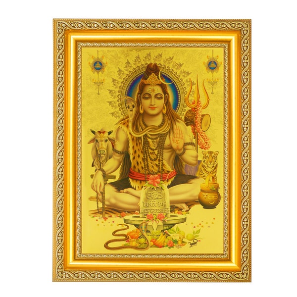 Shivji Beautiful Golden Foil Photo In Golden Frame (11.50 x 13.50 Inches)