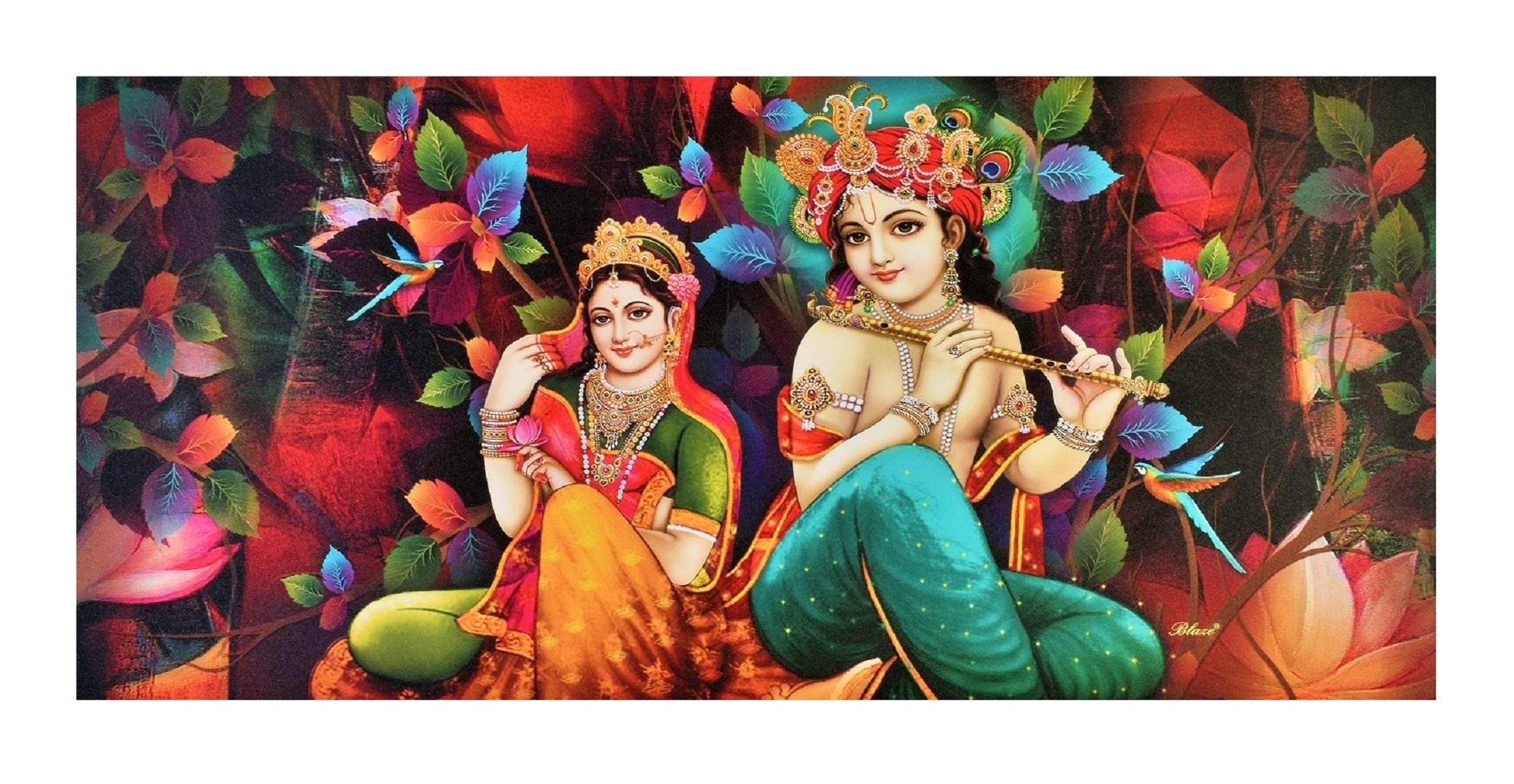 美しいラーダ・クリシュナのアートワーク、ファインプリント、ウォール