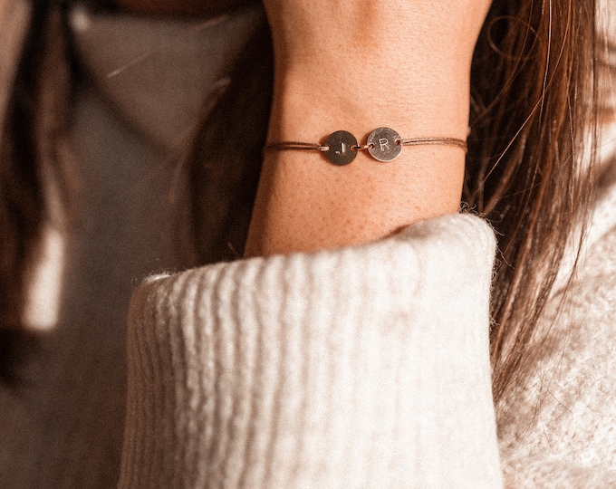 Initial Bracelet Gift Girlfriend Initials Children Friendship Bracelet 925 Sterling Silver - personalizable