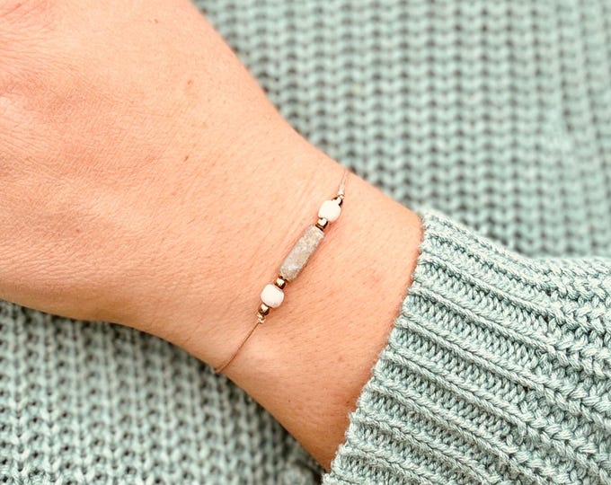 Moonstone Labradorite Bracelet "Thekla" 925 Silver