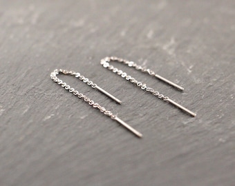Stainless Steel Threader Threader Earrings Silver