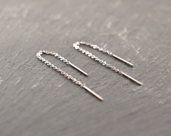 Stainless Steel Threader Threader Earrings Silver