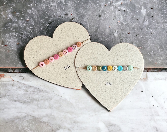 Gift Back to School - Bracelet Schoolchild 2025- School Enrollment Card Heart