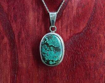 Pendentif En Argent 925 Et Turquoise Du Tibet - Modèle P-AR-66 - Neuf Avec étiquettes (marque Délicatement Doux)