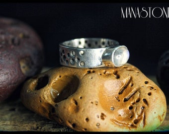 Silver ring ~Woman ~Moonstone Madagascar ~ FR58