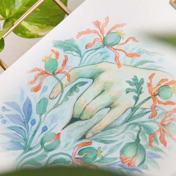 Hand Study " Let me Bloom " Signed and numbered Limited Edition Giclee Print