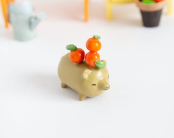 Miniature Orange Bear : Cute polymer clay creation