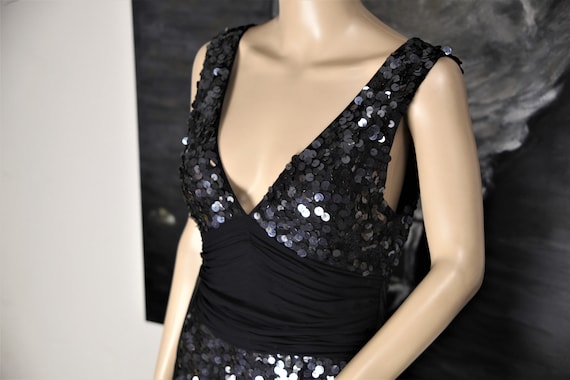Black 80 Derhy Evening Dress With Sequins - Etsy