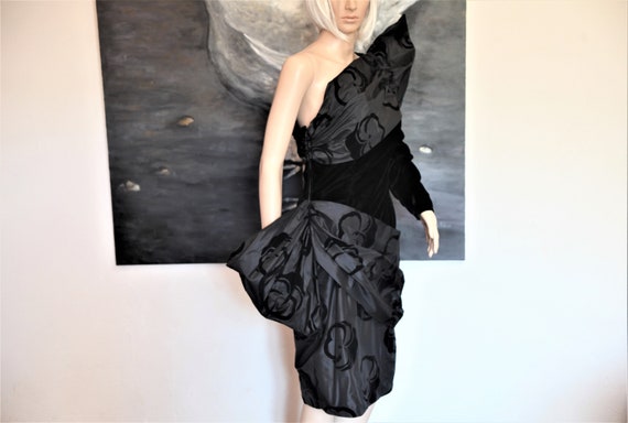 LANVIN evening dress in velvet and satin