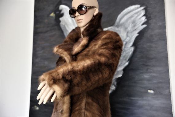 VINTAGE, mink patchwork coat