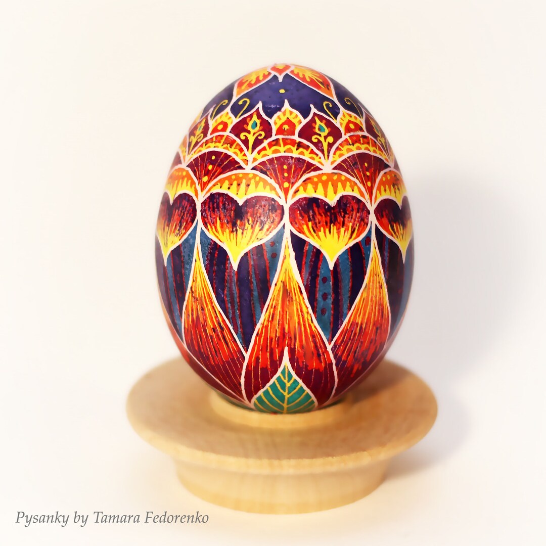 Floral Lotus Pysanka Egg, Ukrainian Easter Decor - Etsy
