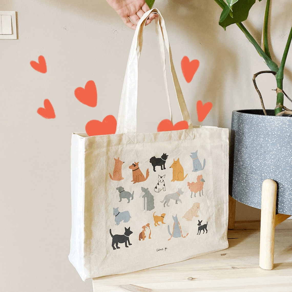 Shopper Bag Dogs Etsy