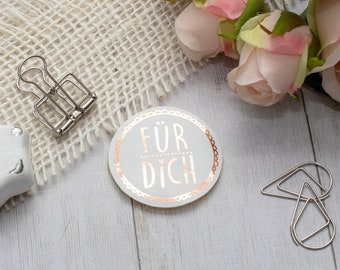 Für Dich | Aufkleber Sticker Kupfer Geschenkverpackung Deko Geschenk Anhänger Etiketten Geschenkanhänger Verschenken Roségold Basteln