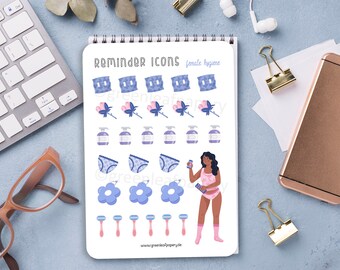 Reminder Icons - Female Hygiene | Sticker, Weiblich, Frau, Deko, Planer, Kalender, Planner, Aufkleber, Scrapbook, Filofax, Bullet Journal