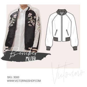 PDF Sewing Pattern Jacket / Bomber / Women's Jacket in all sizes XS // S // M // L // XL image 1