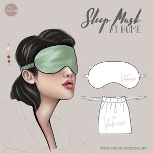 Sleeping mask and packing bag PDF Sewing Pattern Instructions In English and Spanish image 1