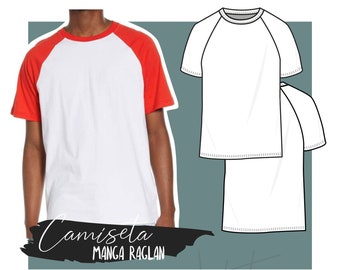 Domestic PDF sewing pattern – Regular fit raglan sleeve t-shirt in all sizes XS // S // M // L // XL