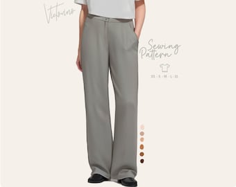 Old money style - classic dress pant wide leg / Dress pants with old silhouette, wide boot.- PDF sewing pattern in all sizes