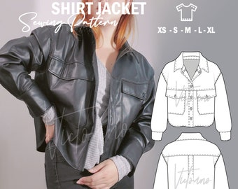 PDF Sewing Pattern – Shirt jacket / shirt jacket / oversize in all sizes XS // S // M // L // XL