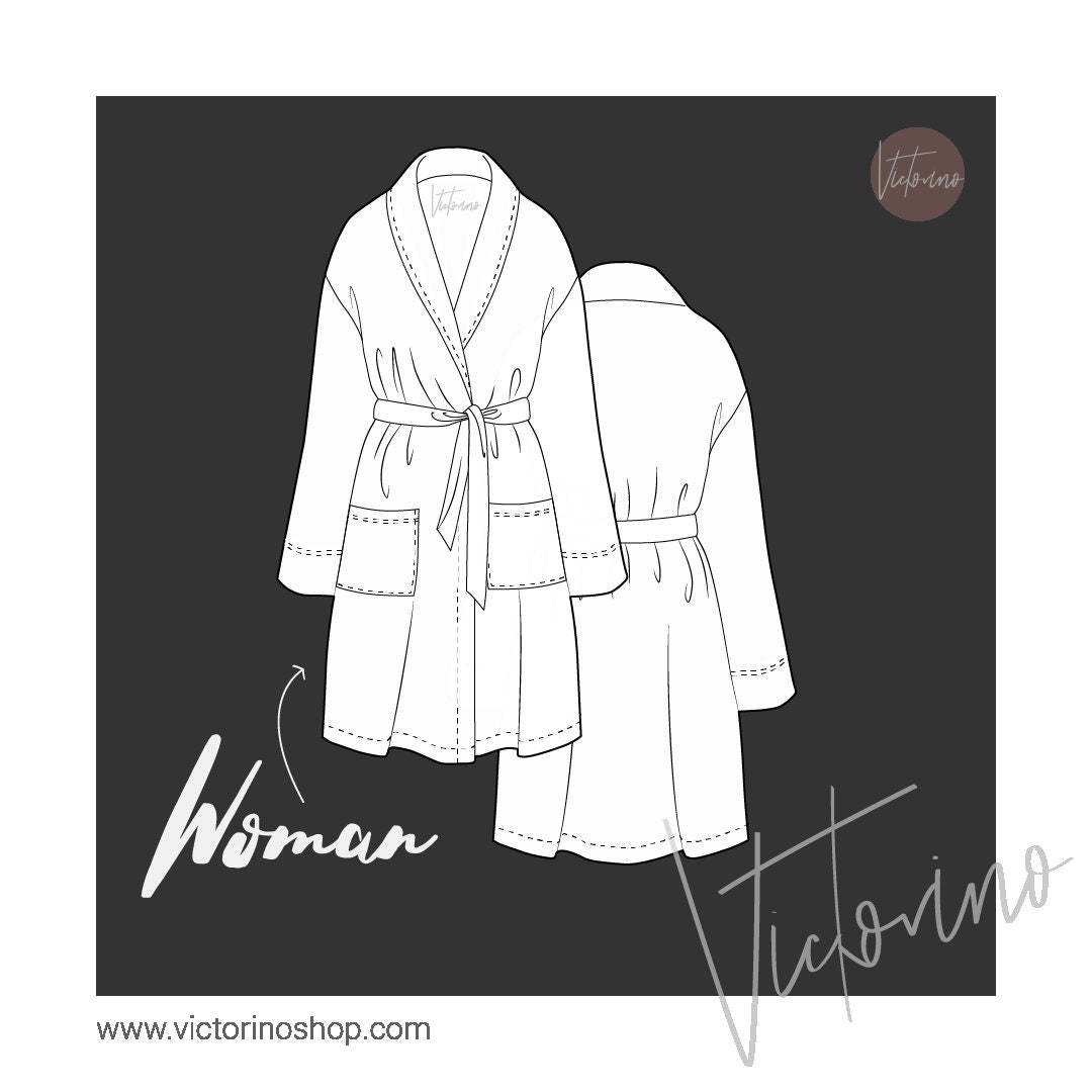Women's Dressing gown PDF sewing pattern domestic in all | Etsy