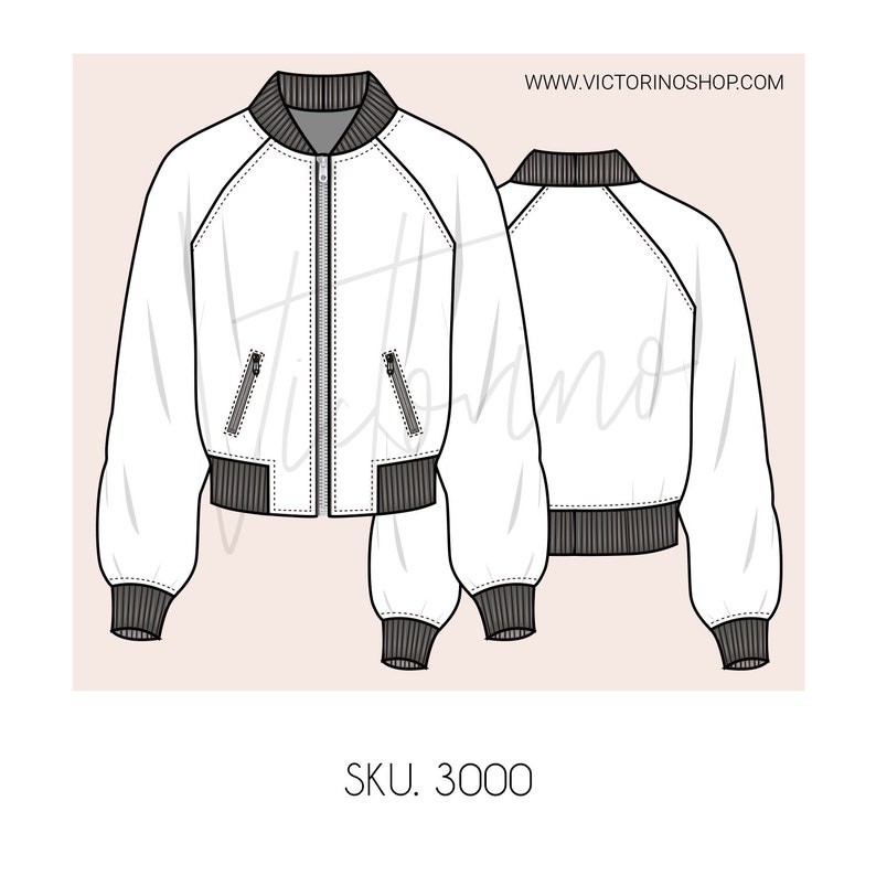 PDF Sewing Pattern Jacket / Bomber / Women's Jacket in all sizes XS // S // M // L // XL image 2