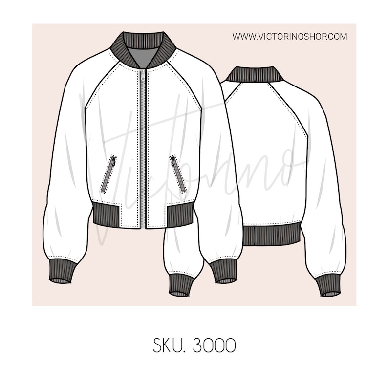 Domestic PDF Sewing Pattern Women's Jacket / Bomber / Etsy
