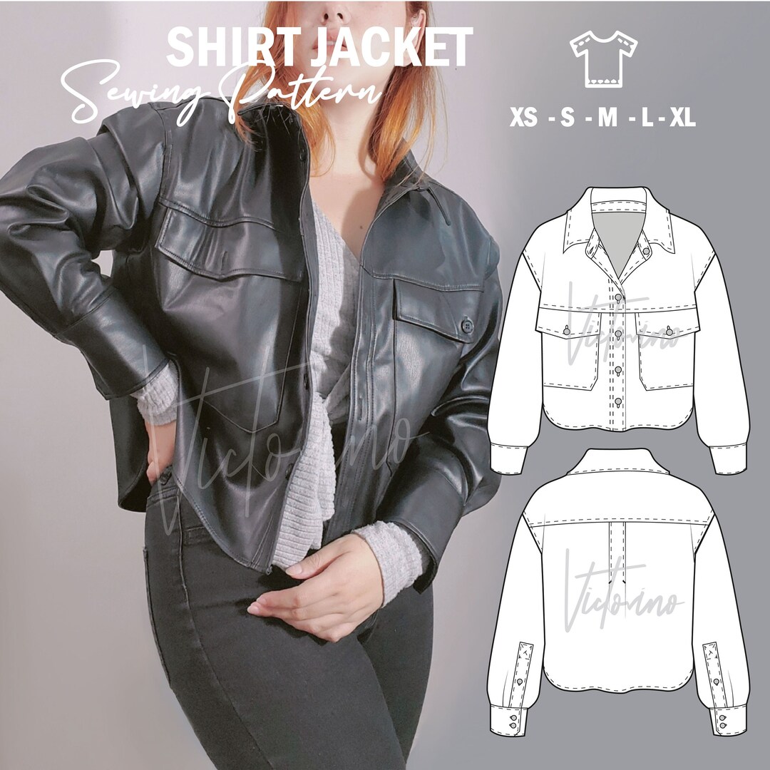 PDF Sewing Pattern Shirt Jacket / Shirt Jacket / Oversize in All Sizes ...