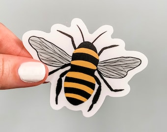 Bumblebee sticker: bee waterproof water bottle or kindle sticker
