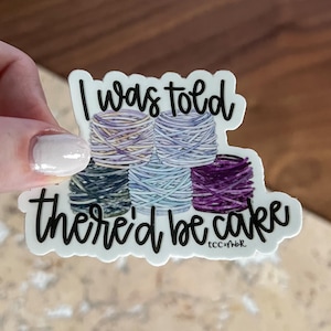 funny yarn cake sticker for crocheter or knitter, waterproof sticker for cup or laptop, punny gift for crafter, vinyl decal for fiber artist