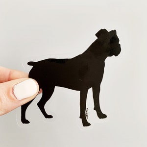 calcomanía de perro boxer, calcomanía de silueta de boxer para mamá boxer, regalo para mamá boxer, calcomanía de boxer para amantes de los perros, calcomanía de raza bully, mamá perro