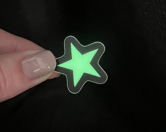 Mini waterproof glow in the dark star sticker, little glow in the dark sticker, tiny filler sticker for water bottle, mini star sticker