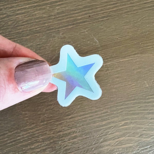 mini holo star sticker, filler sticker for water bottle, star holographic sticker, small waterproof star sticker, mini star holo sticker