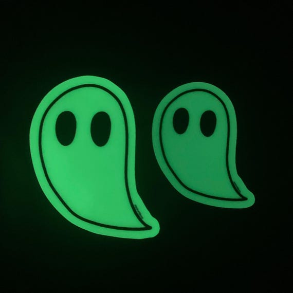 glow in the dark ghost sticker, spooky cute ghost sticker, glow in the dark sticker for laptop, decal, ghost vinyl sticker for stanley