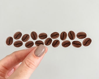 coffee bean sticker: transparent waterproof sticker for coffee lover