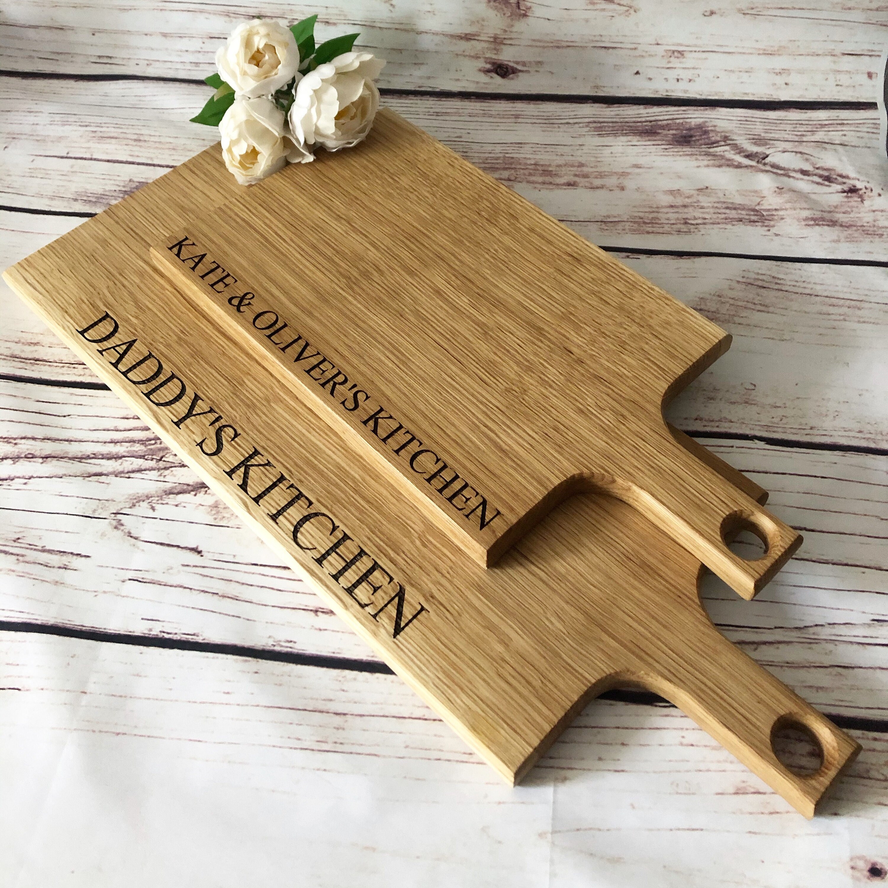 Genuine Oak Serving Platter Handmade Personalised Chopping Board 33% OFF!! 