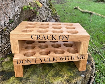 Personalised Oak Egg Holder