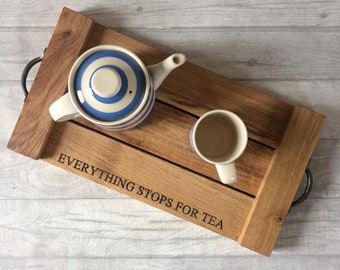 Rustic Personalised Engraved Oak Serving Tray