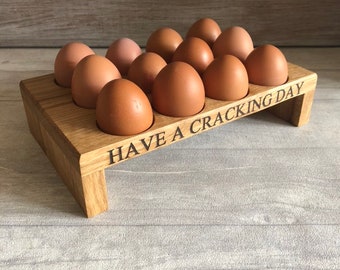 Personalised Oak Egg Holder