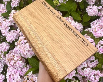 Personalised Rustic Oak Live Edge Serving Board / Platter