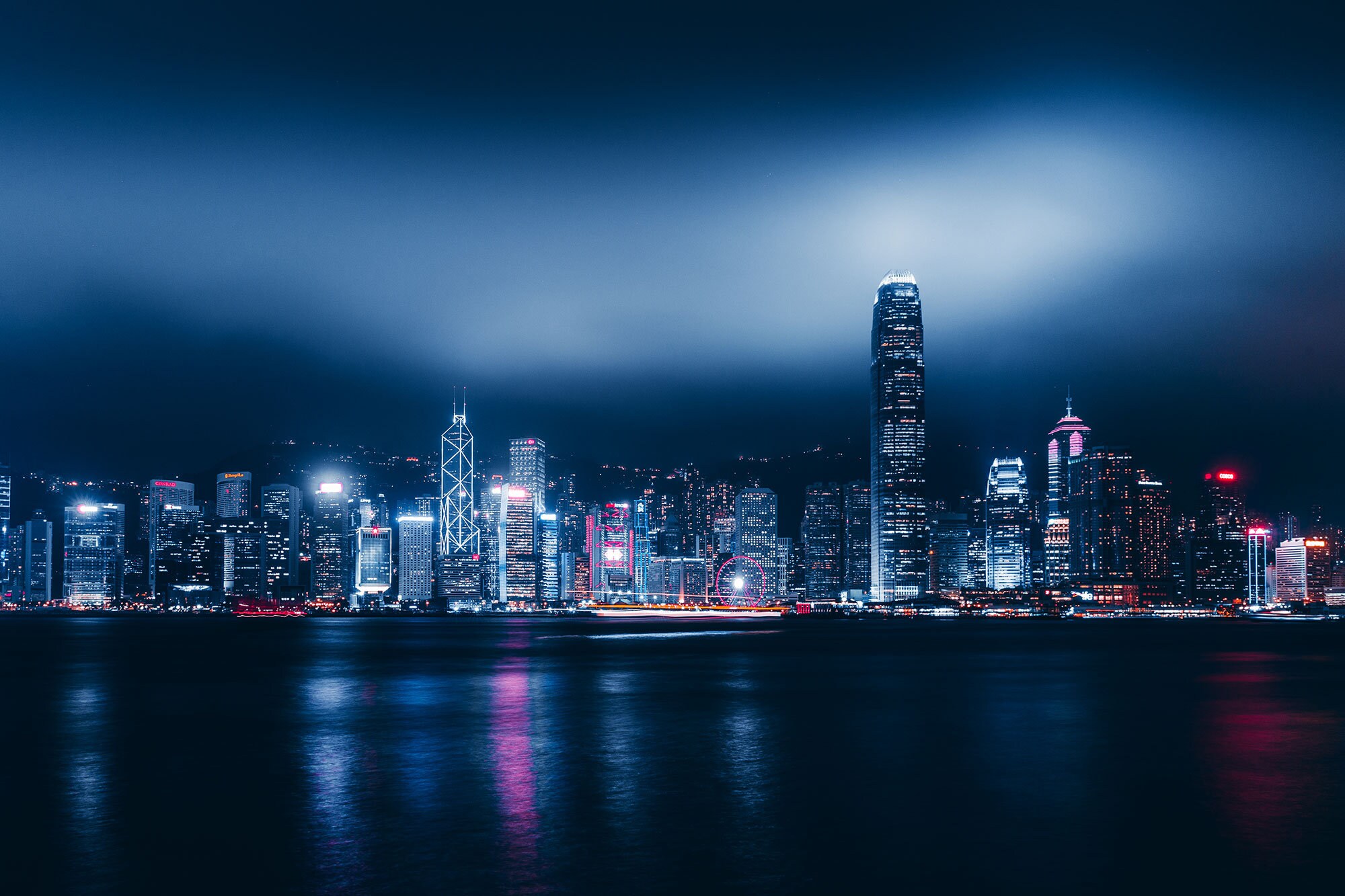 Hong Kong Print Hong Kong Skyline Hong Kong Neon Poster Etsy