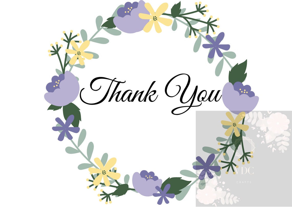 Thanks Spring Fancy Spring Floral - Thank You Card - Etsy