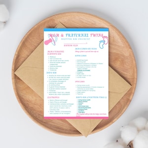 Mom & Baby Hospital Bag Checklist Fraternal Twins