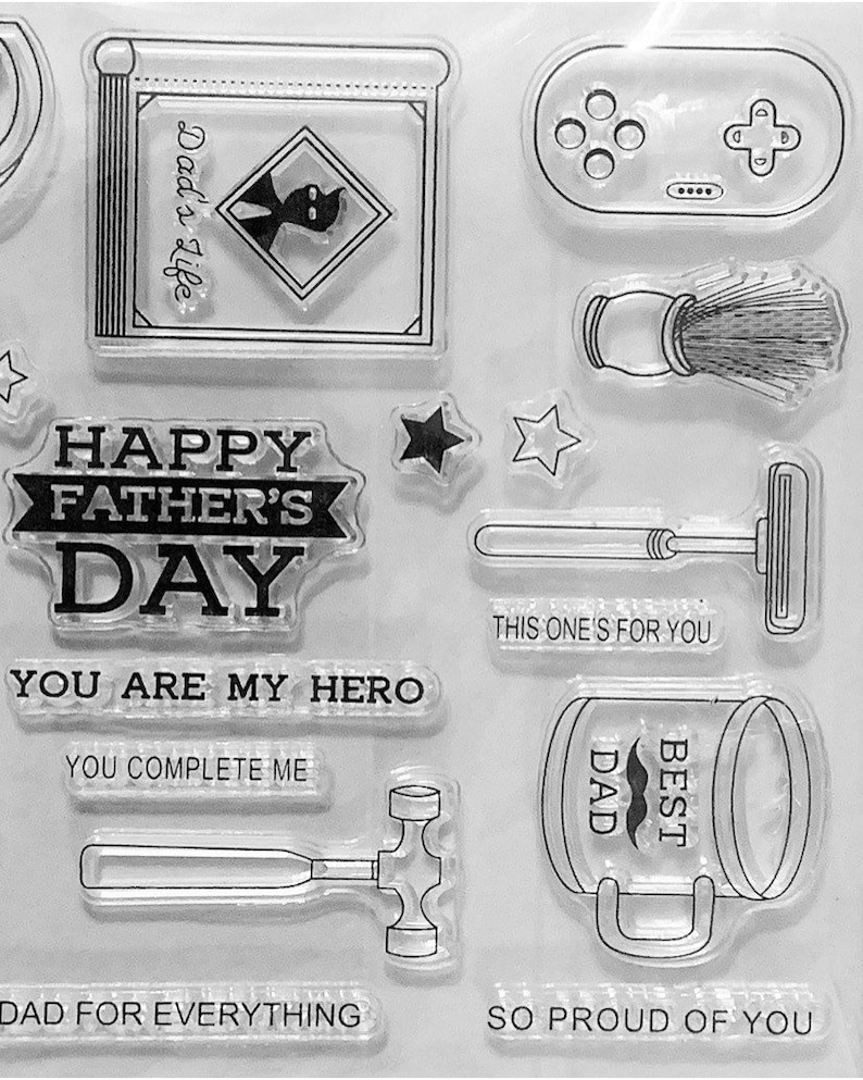 Mens stamps Vintage stamps Tool box stamps Tool silicone Stamps Craft stamps Fathers Day Stamps Tool Stamps Mens Card making stamps