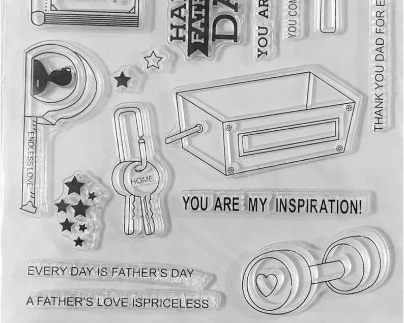 Mens stamps Vintage stamps Tool box stamps Tool silicone Stamps Craft stamps Fathers Day Stamps Tool Stamps Mens Card making stamps