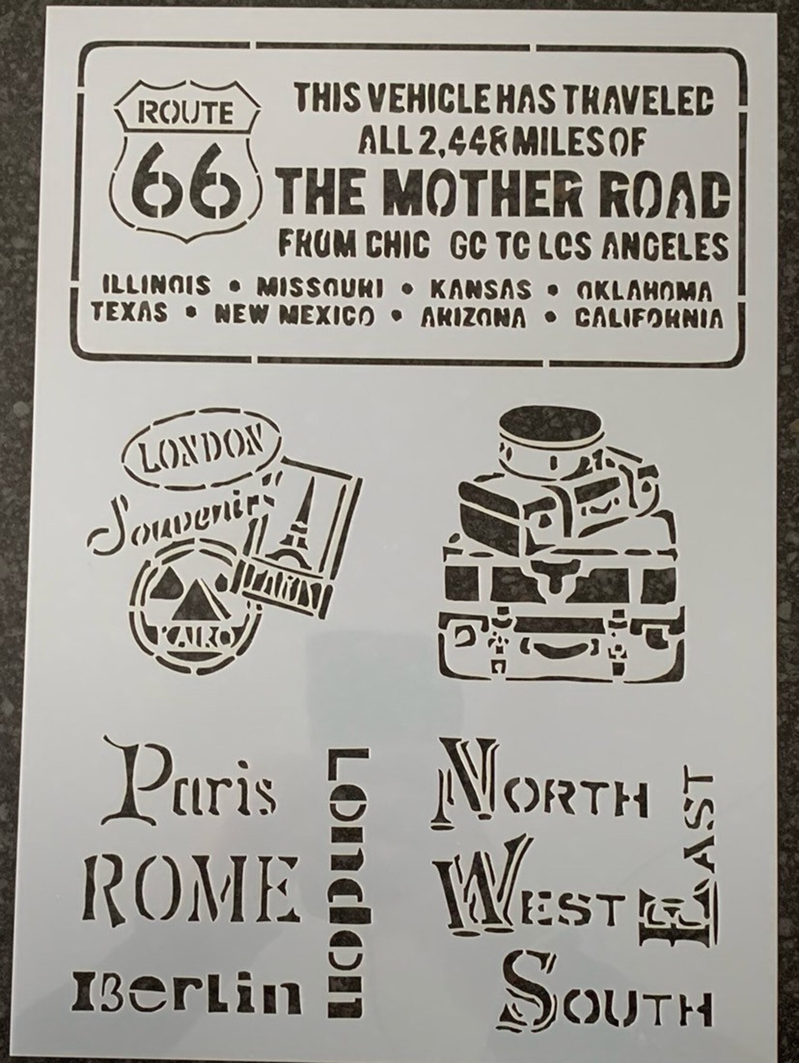 Travel Stencil Holiday Stencil Route 66 Stencil Furniture Etsy