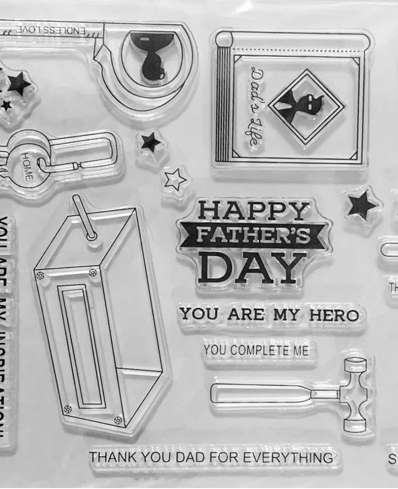 Mens stamps Vintage stamps Tool box stamps Tool silicone Stamps Craft stamps Fathers Day Stamps Tool Stamps Mens Card making stamps