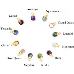 Birthstone Electroplated Smooth Tumble Pendant, Gemstone Tumble Pendant, Electroplated Healing Pendant, Tiny Stone Pendant, Cabochon Charms