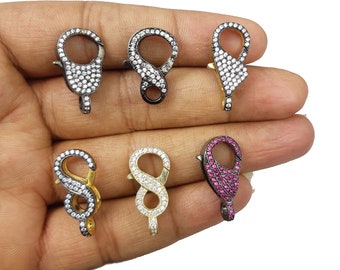 CZ Micro Pave Großer Karabinerverschluss - Doppelseitiger Cubic Zirkonia Karabiner