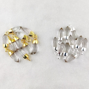 Clear Quartz Faceted Spike Pendant - Clear Quartz Bullet Spike Point Charms - Tiny Spike Pendant - Gemstone Point Pendant - Stone Pendant
