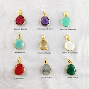 Gemstone Gold Plated 925 Sterling Silver Irregular Shape Bezel Set Pendant, Gemstone Charm, Bezel Set Stone Pendant, Silver Necklace Pendant